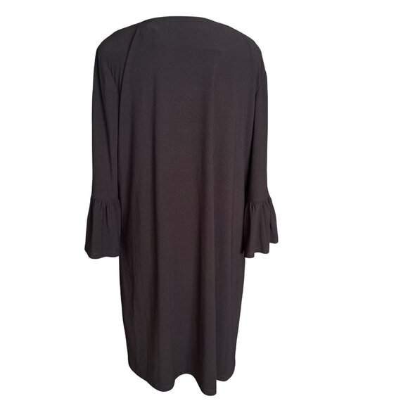 London Times Petites PL Black Dress With Bell Sleeves Womens Size PL - Picture 4 of 6